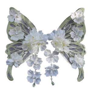 Phong Cách Trung Quốc Bướm hoa lụa Bộ dây buộc tóc Phụ kiện tóc Bên Kẹp Tóc Thoải Mái Mũ Nón Cho dịp đặc biệt