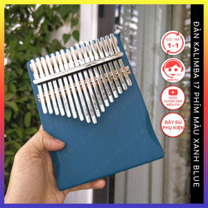 Đàn kalimba 17 phím màu xanh Blue nguyên khối QUYNHLEMO Piano ngón tay cái tặng kèm phụ kiện hấp dẫn
