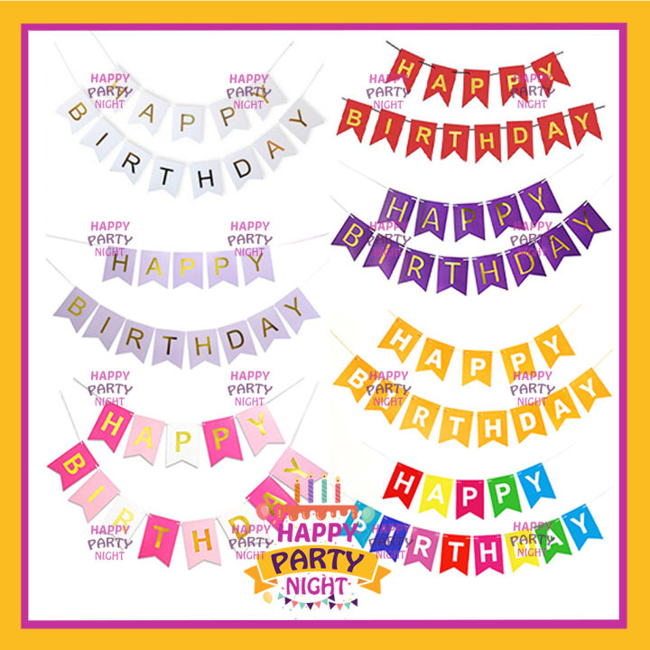 Happy Party Night 16x20CM Big Happy Birthday Banner HBD banner Birthday ...