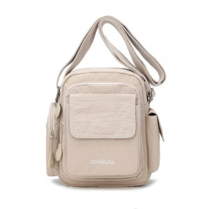 กระเป๋าสะพายข้างลําลองแฟชั่นน้ำหนักเบา กระเป๋าผ้าไนลอนกันน้ำหลายช่อง