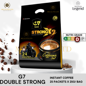 G7 double strong 3 in 1 instant coffee : 24pk x 25g /Bag