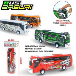 [CIKO] FREE BATERAI Mainan Anak Mobil Bus Basuri Telolet Ada Musik dan Lampu