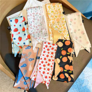 Korean Style Retro Ribbon Clip for Hair Silk Scarf Headband Bow Long Ribbon Headdress Female Fashion Accessories A
