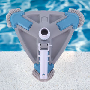 Welcomehome Vacuum Cleaner Head Triangle Shape Pool Vacuum Head with Side Brush Vacuum Head Brush Cleaner Universal Swimming Pool Cleaning Tool