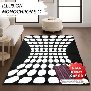 ILLUSION Karpet Lantai 160x210 Motif 11 Black White