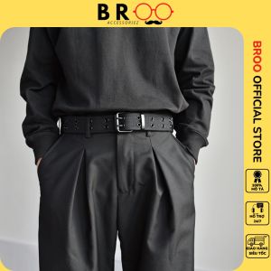 Thắt lưng nam Hieuthuhai sẵn nhiều lỗ bấm dây nịt lưng bản 4cm chất liệu vải canvas chắc chắn