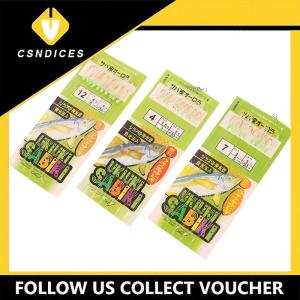 [Csndices] 10Pcs Pack White Fish Skin Bionic String Hook Apollo Uki Uki Sabiki White Fish Skin Fish Fishing Hook Fishhooks Fishing Tool