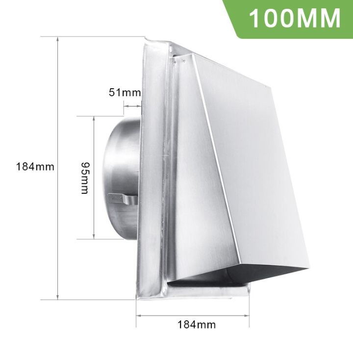 4/5/6 Inch 304 Stainless Steel Wall Hood Air Vent Grille Diffuser Duct ...