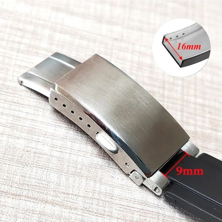 9mm Stainless Steel Strap Clasp for Water Ghost Submariner Oysterflex ...