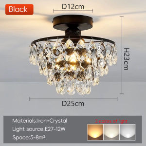 Light Luxury Restaurant Crystal Chandelier Modern Simple Living Room Pendant Light Home Bedroom Lamp