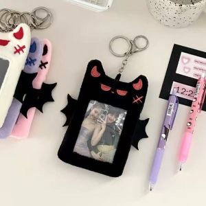 3 Inch Cute Devil Plush Photocard Holder Cartoon Photo Card Holder ID Credit Band Card Protector