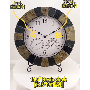 Wall Clock Sweep Silent Movement Accurate Clocks with Temperature Humidity Decorative for Kitchen Bedroom Office School