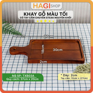 Khay Gỗ Màu Tối Xà Cừ Có Tay Cầm Nguyên Khối Decor Phong Cách Nhật Bản Kiểu Tối Giản Để Đồ Ăn Thịt Bò Né Beefsteak Khay Để Pizza Món Nướng Lẩu Sushi Cao Cấp Phục Vụ Nhà Hàng Đạo Cụ Chụp Ảnh Chuyên Nghiệp