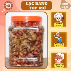 Lạc rang tóp mỡ đặc sản Nam Định Đậu Phộng Rang Tóp Mỡ Cực Ngon ( Hộp 500 gam )