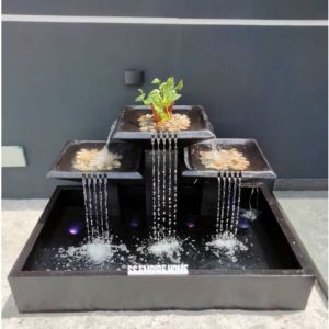 S3 Black 5x2.5 / 5x3 Sandstone Water Pond Fountain Garden Water Feature Balinese 风水流水喷泉瀑布池 Deco Fish Waterfall Home
