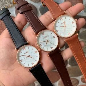 Realpick Jam tangan Kasual Wanita Strap Kulit / Free Batrai Quart Analog Free Batrai Cadangan Jam Tangan Kasual Murah Terlaris Jam / Jam Tangan Cewek Anti Air