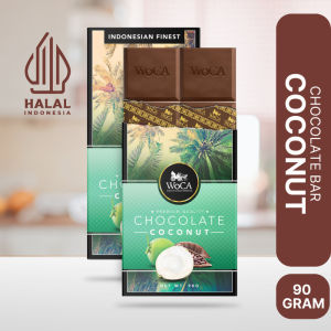 Camilan Coklat / Chocolate Woca Indonesia 90 Gr Original Sea Salt Gula Aren Peppermint Coffee Coconut Crisp 3 x 25 Gr Varian Coconut Snap Milky Crunch Minty Snap Mocha Crisp Rock Salt