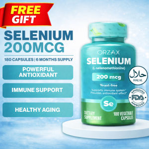 Selenium Thyroid Support Powerful Antioxidant Mineral Supplements180 Capsules 6 Months Supply Halal ORZAX