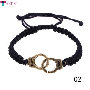 Teabelle 1PC Personality Couple  Bracelet Handmade Simple Weaving Adjustable Bracelet Fashion Valentines Day Gift For Men Women Lovers