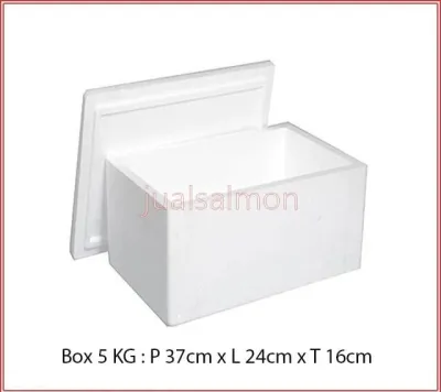Styrofoam Box 5kg Size P. 37cm L. 24cm T. 16cm/Fish coller/ Box Penyimpanan Frozen Food/Es Batu/ Gabus / Box Sterofoam Ikan Cupang