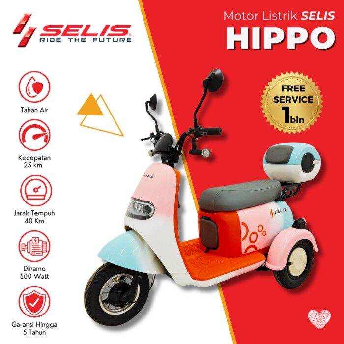 Sepeda Motor Listrik Roda Tiga Selis Hippo Lazada Indonesia