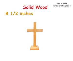 Cross Solid Wood Materials 8 1/2 inches Plain Cross  with Stand Catholic Prayers and Devotions  Jesus Christ Crucifix Altar Cross With Stand