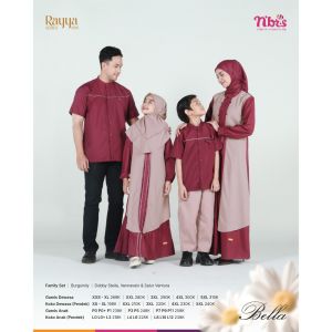 NIBRAS RAYYA SERIES TERBARU COUPLE KELUARGA 2025 BELLA BURGUNDY