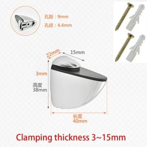 2PCS Zinc Alloy Glass Clamp Holder Wood Glass Clamp Bracket Adjustable Wall Mounted Shelf Bracket