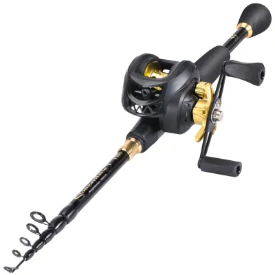 Sougayilang Fishing Rod and Reel Sets 1.8-2.4m Portable Telescopic Fishing Rod Casting 7.2:1 Gear Ratio Baitcasting Reel Fishing Combos Fishing Rod Set Fishing Rod Kit Sport