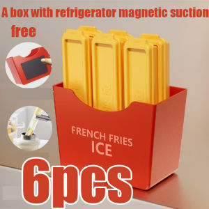 French Fries Ice Tray Mold With Storage Box Press Ice Tray Magnetic Refrigerator Sticker Box