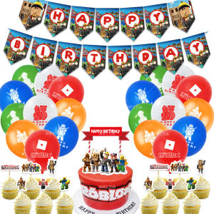 Available 46Pcs Robloxs Theme Balloons set Birthday Party Supply Home Decor Carton Balloon for Kids birthday Toys