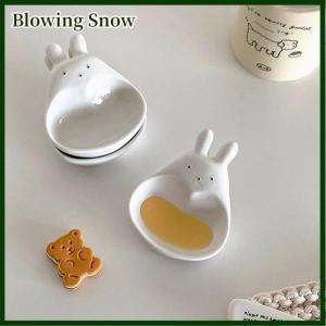 Blowing Super Cute Cartoon Rabbit Dipping Saucer Household Three-dimensional Saucer Ketchup Snack Plate Vinaigrette White Rabbit