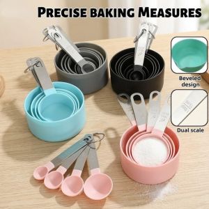 Measuring Spoons Cups Set Stainless Steel Baking Coffee Tea Sugar Kitchen Tool Graduated Scoop