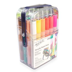 Mont Marte Acrylic Paint Pens Broad Tip in Case 24/48pc/Wide Chisel Tip 4pc