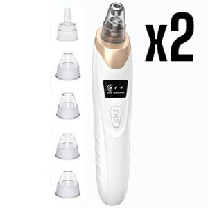 USB Rechargeable Blackhead Remover Vacuum Pore Cleaner with 5 Probes Electric Facial Acne Tool for Men and Women