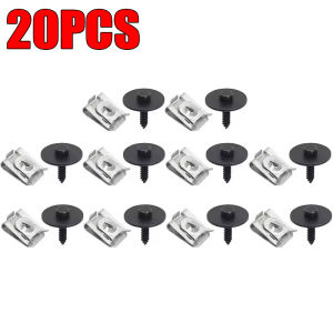 20PCS Car Bumper Cover Fender Splash Guard Screw and U-Shape Self-Locking Nut Kit for BMW Bumper Repair Kit 07146951655