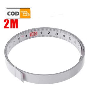 Penggaris Meteran Tukang Bangunan 2 Meter Dengan Lem Perekat Adhesive Scale Bar Besi Steel Ruler Akurat