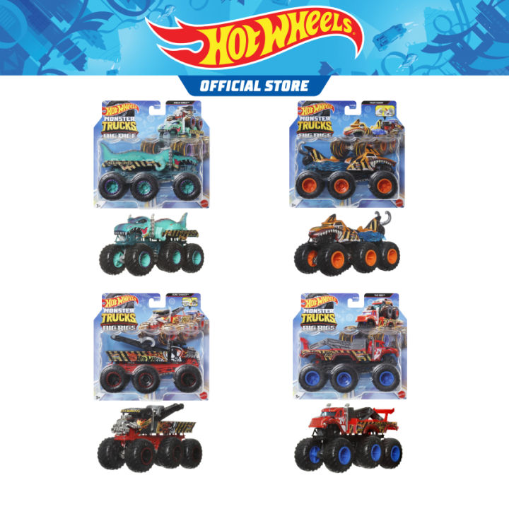 Hot Wheels Monster Trucks Big Rigs, 164 Scale DieCast Toy Truck With 6 Wheels (Styles May Vary