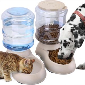 3.8L Dog FOOD Dispenser Plastic Transparent Large Capacity Food Feeder Pet Supplies