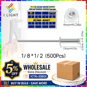 (Wholesale/1 CTN) HD PLCUS Blind Rivets Aluminum (1/8" x 1/2"，5/32" x 1/2"，3/16*1/2"）COD