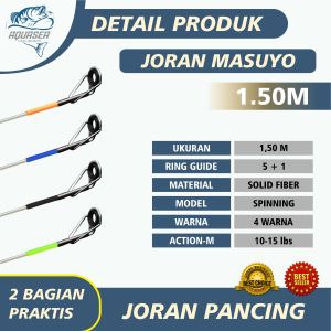 AQUASEA Joran Pancing Spinning Fishing Rod Fishing Pole Transparan Fiber Solid Spinning 1.50m - 1.80m Joran Pancing Fishing Pole Alat Pancing MASUYO