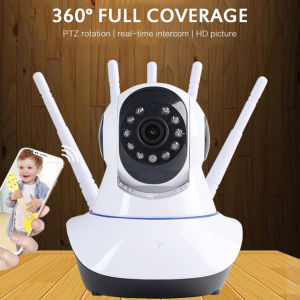 cctv wifi kamera 1080P IP Kamera dengan Pan/Tilt Two-Way Audio 5 Antenna © cctv kamera koneksi ke ponsel dengan suara mini kamera 360 cctv wifi wayar di luar rumah set kamera tersembunyi koneksi ke ponsel