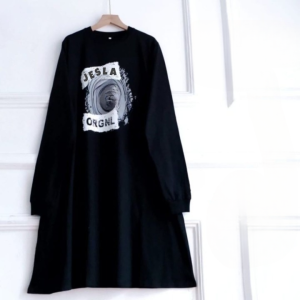 Tunik Wanita Lengan Panjang Zana Tunic Bahan Kaos Katun Combed Apk Sablon Baju Atasan Jumbo Simple