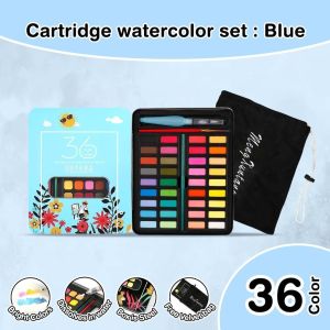 36/48 Color Solid Watercolor Painting Pocket Pigment Non-toxic Can Be Washed 固体水彩颜料