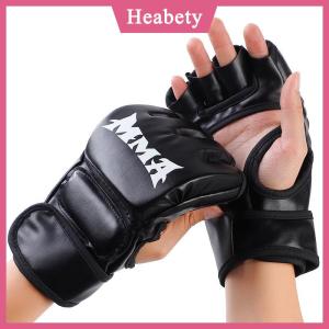 Heabety Găng tay đấm bốc Găng tay nửa ngón tay dày găng tay người lớn đấm bao cát chiến đấu Găng tay chiến đấu