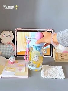 【Walmart】500ml Cute Design Plastic Tumbler with Straw and Handle High Temperature Resistant Portable Water Bottle for Girls Students School Travel Home BPA Free Food Grade Reusable Cup