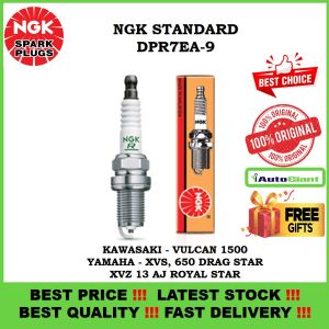 PALAM PENCUCUH NGK DPR7EA-9  (1PC) BOX KAWASAKI- VULCAN 1500 YAMAHA - XVS 650 DRAG STAR XVZ 13 AJ ROYAL STAR