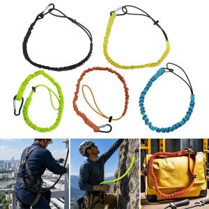 NALANILI 902cm Safety Bungee Tether Lanyard With Carabiner Hook 5 Colors Safety Rope Aerial Work Tool Climbing Accessories