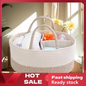 🚚【Local Express Delivery】🚚 Baby Diaper Organizer Bag Woven Cotton Caddy Bag Multipurpose Bag Category Placement Basket