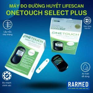 Máy đo đường huyết Lifescan Onetouch Select Plus + bút + 10 kim lấy máu